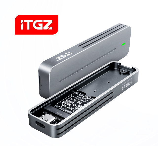 Customized 10Gbps NVMe SSD Enclosure JMS583 Chip Dual Protocol Aluminum Alloy Heat Dissipation External Hard Drive Case