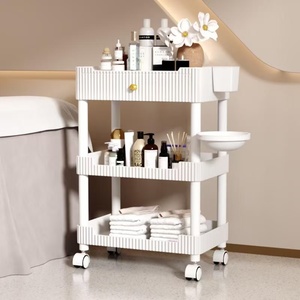 Zxm Factory Wholesale <b>Plastic</b> Trolley Cart for Home Office & Salon Hair Spa for Living Room With <b>Wheels</b> - Product Image 5