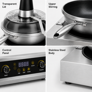 5000W Tabletop Automatic Stir Fry Machine Upper Stirrer Electromagnetic Wok Cooker for Commercial Kitchen One Stop Supply - Product Image 2