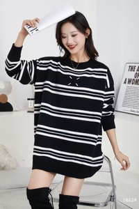 <strong>Black</strong> White Relaxed Atmosphere Crew Neck <strong>Crocheted</strong> Breathable Eco-friendly Stretchable Autumn Women's Wide Sleeve <strong>Cardigan</strong> - Product Image 4