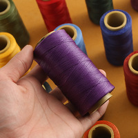 Fil plat ciré de 1MM 220M Polyester pouvant être fritté 150D fil de cire à coudre à la main fait à la main fil en cuir DIY