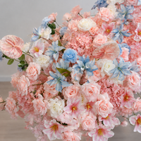 Centre de table en fleurs artificielles en cascade détachables, rose et bleu, modernes et romantiques, en plastique et soie, pour arrangements de mariage, vente en gros