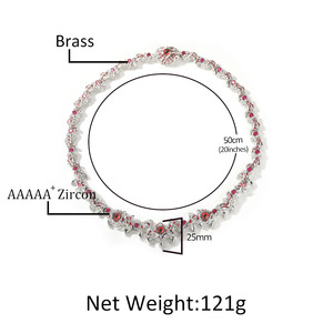 Gargantilla exagerada de fantasía oscura, collar grueso de latón, espina, ojos rojos, cadena de 25mm, joyería de Hip <span class=keywords><strong>Hop</strong></span> para hombres, mosaico 5A, Zirconia cúbica - Product Image 4