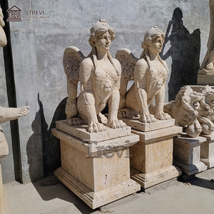 Bán TượNg Nhân Sư Cổ Bằng Đá Cẩm Thạch Ai Cập Đặt Làm Vườn Lớn Ngoài Trời - Product Image 3