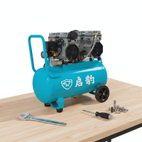 Compresseur d'air électrique silencieux mini, prix usine, pour atelier, usage intensif, 220V 50L, moteur et roulement refroidis par air, sans huile