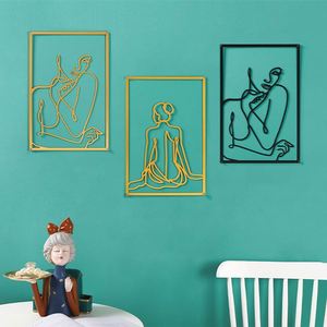 Wall Decor Interior Bedroom Living Room <b>Frame</b> Art Hanging Metal Modern Gold Luxury Decorative Home Wall Decor - Product Image 4