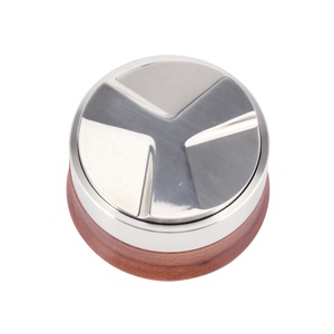 Espresso Distribution Tool, Dia62mm, Solid Wood Handle, Stainless Steel Coffee Leveler - Product Image 6