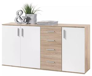 Cómoda grande <span class=keywords><strong>de</strong></span> madera <span class=keywords><strong>de</strong></span> alta calidad con 3 puertas y 2 cajones, acabado <span class=keywords><strong>de</strong></span> roble con amplio espacio <span class=keywords><strong>de</strong></span> almacenamiento para sala <span class=keywords><strong>de</strong></span> estar o dormitorio - Product Image 5