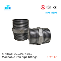 Raccords de tuyauterie en fonte malléable noire UL FM 150LB, coude, té réducteur, manchon réducteur, raccord hexagonal, raccord fileté, de 1/2'' à 6''
