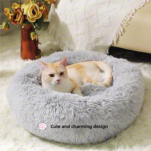 Cama pequeña y calmante para perros y gatos, máquina antiansiedad, lavable, esponjosa, antideslizante, Base silenciosa, cálida, acogedora, suave, para mascotas, cachorros, cama redonda con rosquillas - Product Image 4