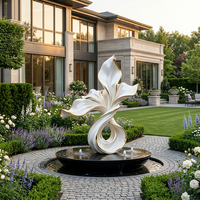 Escultura de Flores con Borde Dorado, Decoración de Pared Botánica Moderna en Blanco y Dorado, Arte Floral Abstracto de Lujo para Hogar, Hotel, Galería