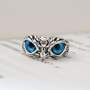 2025 Fashion Owl <b>Ring</b> Design Owl <b>Ring</b> Multicolor Eyes <b>Silver</b> Color <b>Men</b> Women Engagement <b>Wedding</b> <b>Rings</b> Jewelry Gift Resizable - Product Image 1