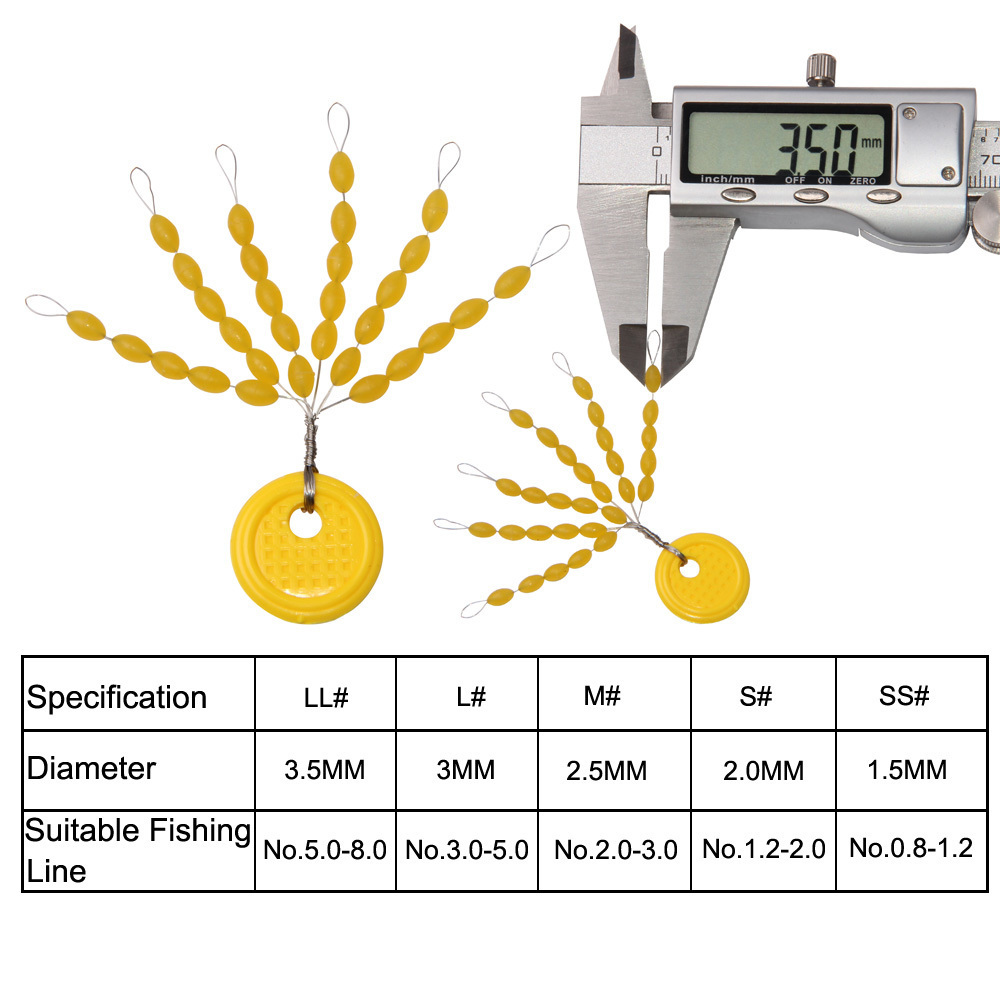 SOUTHJIELING 10Grop Space Beans Fishing Bobber Stopper Float Sinkers Stop per lenza da pesca ovale/cilindro galleggiante stop tappi