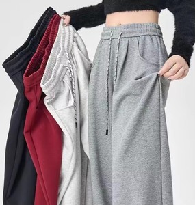 <span class=keywords><strong>Pantaloni</strong></span> Jogger Larghi a Vita Alta in 100% Poliestere, Anti-Piega, Tinta Unita, Stile Cargo Vintage Streetwear, Estivi - Product Image 6