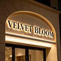 Letrero LED Personalizado con Logotipo 3D para Empresas, Letrero Luminoso con Retroiluminación LED, Letrero Iluminado de Acrílico y Metal Dorado