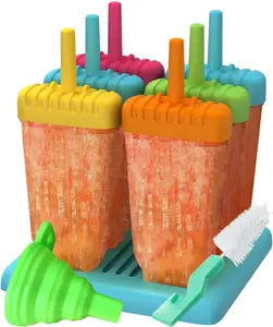 Vendita calda 6 pezzi moldes para helados Easy Release Ice Cream Mold ghiacciolo ice lolly mold bpa free stampo per ghiaccioli in silicone