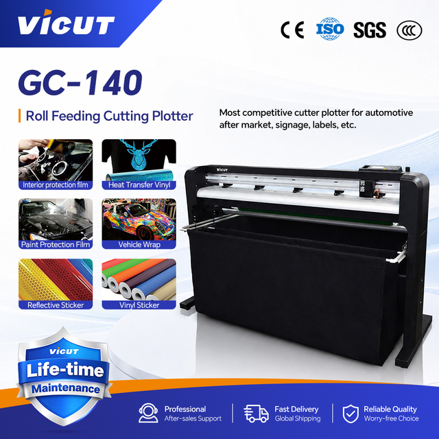 New Design Plotter Cutter PPF Plotter Car Wraps Sticker Vinyl Contour Cutting Plotter GC-140