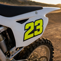 Autocollant de voiture en fibre de carbone, numéro de course, jaune fluo néon, noir, autocollant auto-adhésif pour moto