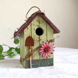 Asılı Modern kuş evi seti DIY ahşap Pet House bahçe dekorasyon küçük açık ahşap kafes - Product Image 5