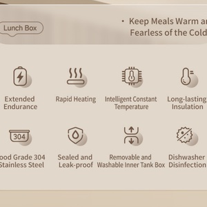 Boîte à lunch chauffante USB intelligente portable personnalisable à prix de gros, 500 ml, boîte à bento électrique, chauffe-aliments pour bébé - Product Image 6