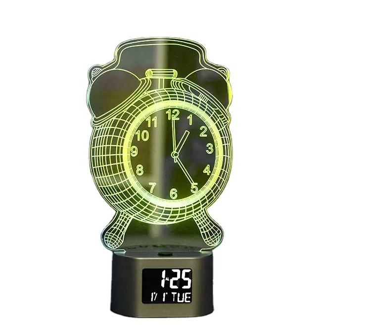 Mooie Beer Met Hart 3d Illusie Touch Sensor Rgb Wekker Lamp Touch Control Nachtlampje Voor Decoratie Cadeau