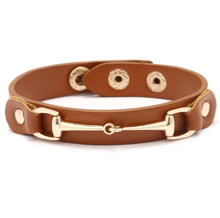 Adjustable women circle infinity bracelets button lock leather jewelry bangles all-match elegant custom bracelets