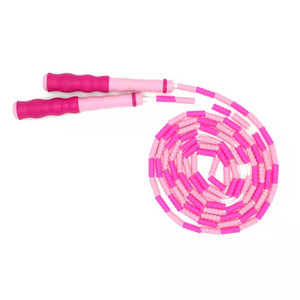 Corde à sauter en PVC avec perles pour exercices de Fitness, segmentée, pour enfants et adultes, colorée, souple et perlée - Product Image 4
