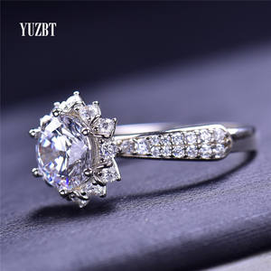 فضة أصلية 925, قطع بريليانت أصلية 2 ct فحص ماسية في الماضي D اللون المويسانتي سنو والثلج رومانسي خاتم زفاف مجوهرات راقية - Product Image 3