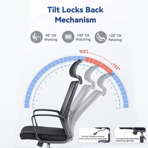 Kabel thiết kế mới Nylon cơ sở xoay điều hành lưới Ergonomic Ghế văn phòng - Product Image 2