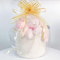 Vente chaude élégant panier de rangement cadeau panier Pot de fleur jouet stockage poignée torsadée coton matériel maison stockage Organisation