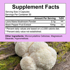 Cápsulas de Melena de León de Alta Calidad con Extracto de Fruta de Pimienta Negra, Refuerzo del Sistema Inmunitario, Mejora Cognitiva y Apoyo a la Inmunidad - Product Image 2
