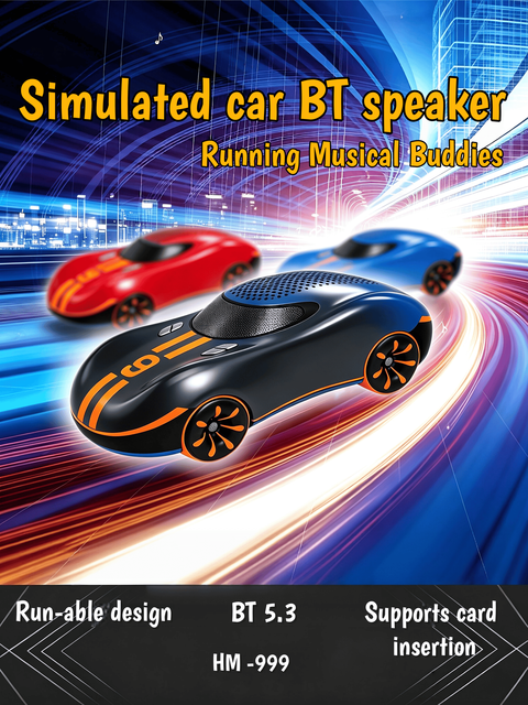 Outdoor Rechargeable Wireless for 5W Speaker Gift NEW HM-999 Sports Car Model with BT5.3 FM Audio Player & App Support