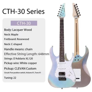 Guitare électrique rock <span class=keywords><strong>Cleva</strong></span> CTH30 Series, nouvelle gamme débutant, modèle Dreamy First Snow - Product Image 6