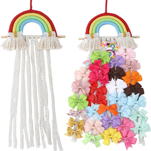 Support mural arc-en-ciel pour nœuds et pinces à cheveux pour filles, organisateur de barrettes, présentoir de rangement pour chambre de bébé, décoration, cadeau - Product Image 4