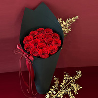 Bouquet de fleurs éternelles préservées, cadeau pour la Saint-Valentin, mariage, anniversaire, remise de diplôme, rose faite à la main
