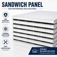 Panel Sándwich de Lana de Roca, Panel de Pared con Aislamiento Térmico e Insonorización, para Construcción Comercial e Industrial