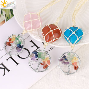 CSJA vente en gros 7 Chakras arbre <span class=keywords><strong>de</strong></span> vie naturel dégringolé coeur <span class=keywords><strong>cristal</strong></span> pierres voiture pendentif suspendu décoration <span class=keywords><strong>de</strong></span> la maison décor H044 - Product Image 5