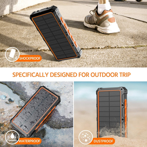 Batterie externe portable 26800 mAh, certifiée FCC, RoHS, IP66, étanche, chargeur solaire, avec charge sans fil - Product Image 6