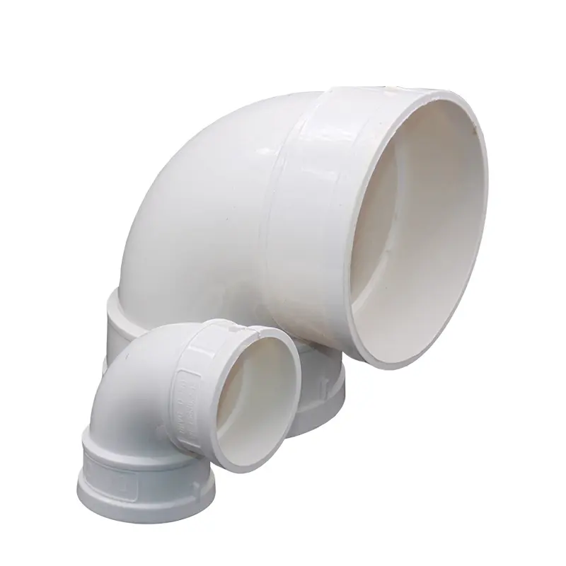 50mm 75mm 110mm PVC kanalizasyon sıhhi tesisat dirsek Tee Pvc drenaj borusu parçaları