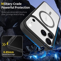 Coque de téléphone magnétique antichoc en TPU et PC, protection fine argentée pour iPhone 17 Pro, 16e, 15 Plus