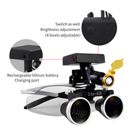 2.5X/3.5X 420mm Medical Magnifier Dental Loupes Binocular 5W Headlight Wireless LED Light Filter Cloth Case Dental Loupes