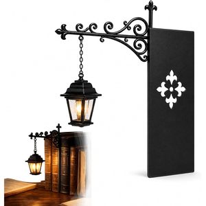 Vintage Metal Bookshelf Lamp with Hanging LED Light <b>Bookend</b> Base Traditional Design Adults Birthday Decorative Reading Light - Product Image 1