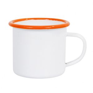 Custom Souvenir Wholesale 12Oz 11Oz 16Oz 8Oz Vintage Custom Logo White Metal Enamel <b>Cups</b> 350Ml for <b>Camping</b> Mug Tea Milk <b>Cup</b> - Product Image 1