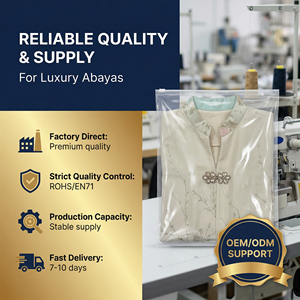 ชุดอาบายะห์ผู้หญิงแบบหรูหรา ปักลายไล่เฉดสี ทรงหลวมยาว สไตล์เรียบร้อย รับผลิตแบบ OEM - Product Image 6