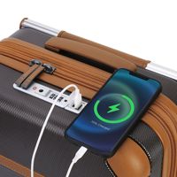 Maleta Expandible con Asa Ancha y Puerto USB, Maleta de Viaje con Cierre, Maleta con Ruedas, Equipaje de Viaje Expandible