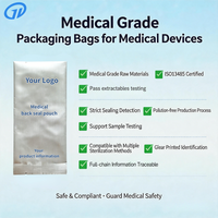 Pochette en film pour stérilisation de dispositifs médicaux, certifiée ISO, qualité médicale, sac à scellage arrière, imprimé en héliogravure, anti-lumière, pour l'oxygène