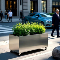 Jardinière Commerciale Moderne Personnalisable en Acier Inoxydable pour Aménagement Extérieur, Combinaison de Lits de Jardinage pour la Plantation de Fleurs, Sichuan