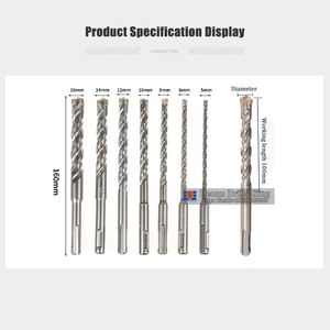 110/160/210mm SDS cộng với masry <span class=keywords><strong>crosshead</strong></span> đôi xoắn ốc búa khoan bit 6/8/10/12/14/16mm Xoắn khoan điện búa xây bit - Product Image 5