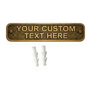Plaque de porte personnalisée en laiton faite à la main, lettres en relief 3D, design moderne, inclut vis et chevilles pour usage extérieur - Dollond - Product Image 1
