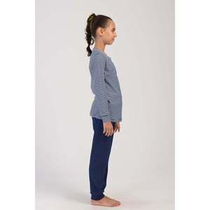 Ensemble de pyjama pour femmes à manches longues, col rond, en interlock, avec poignets ovales et taille élastique, taille 7-8/13-14, pour la maison, en matière spandex - Product Image 3